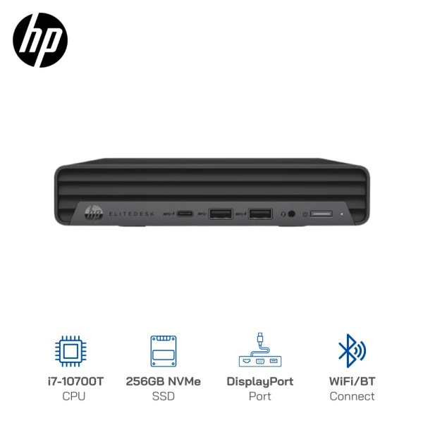 Máy Bộ Mini PC HP EliteDesk 800 G6 Core i7-10700T, Ram 16GB, SSD 256GB NVME, Wifi, Win 10