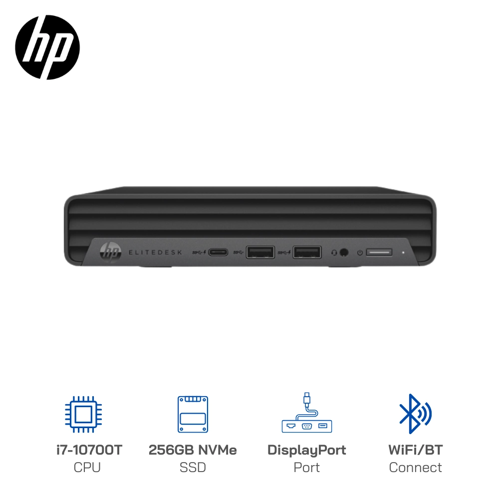Máy Bộ Mini PC HP EliteDesk 800 G6 Core i7-10700T, Ram 16GB, SSD 256GB NVME, Wifi, Win 10