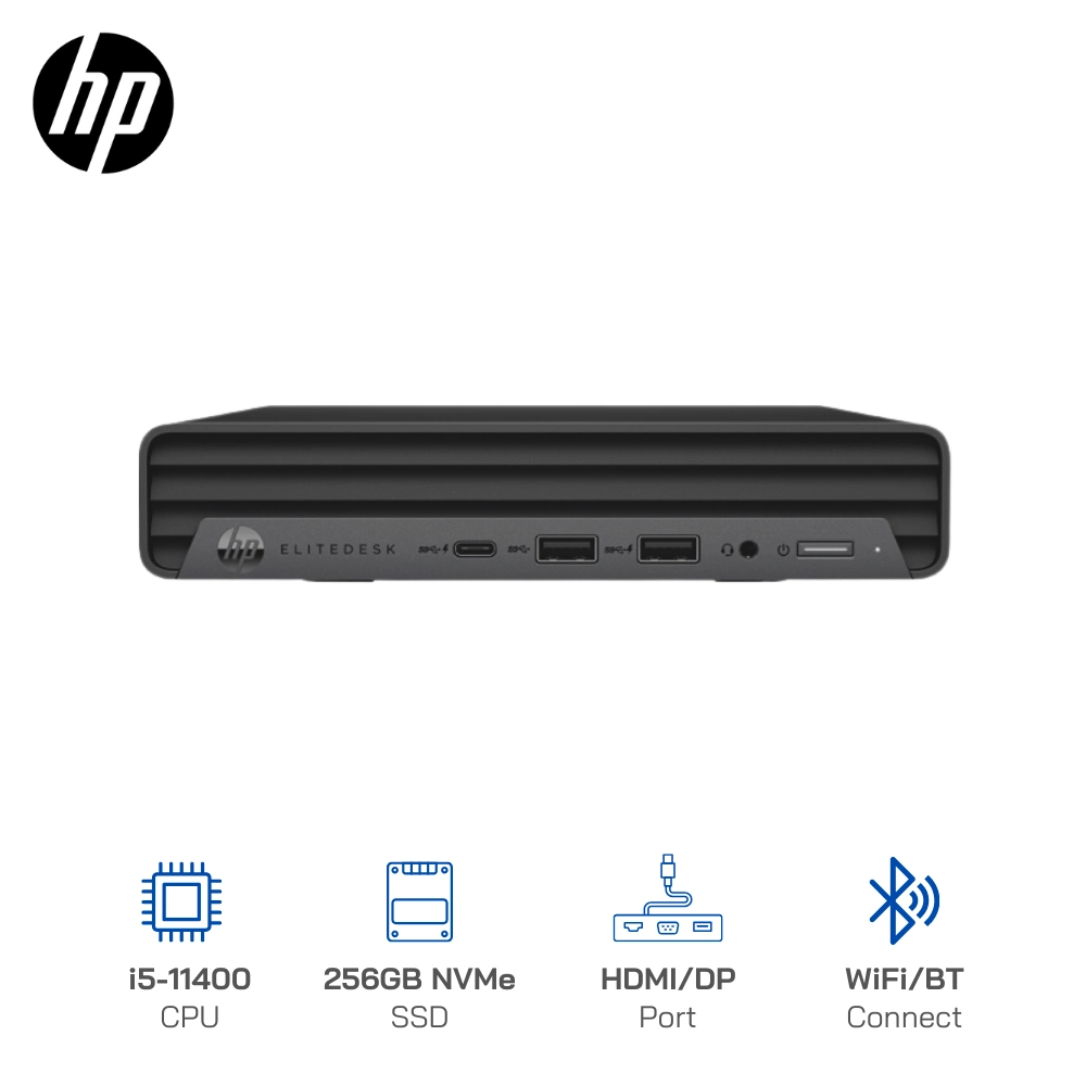 Mini PC HP EliteDesk 800 G8 tiny Core i5-11400, Ram 8GB, SSD 256GB NVME, Wifi/ Win 10