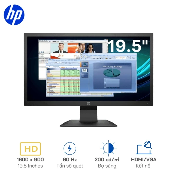 Màn Hình HP P204v 19.5" HD/TN/60Hz/VESA/5ms