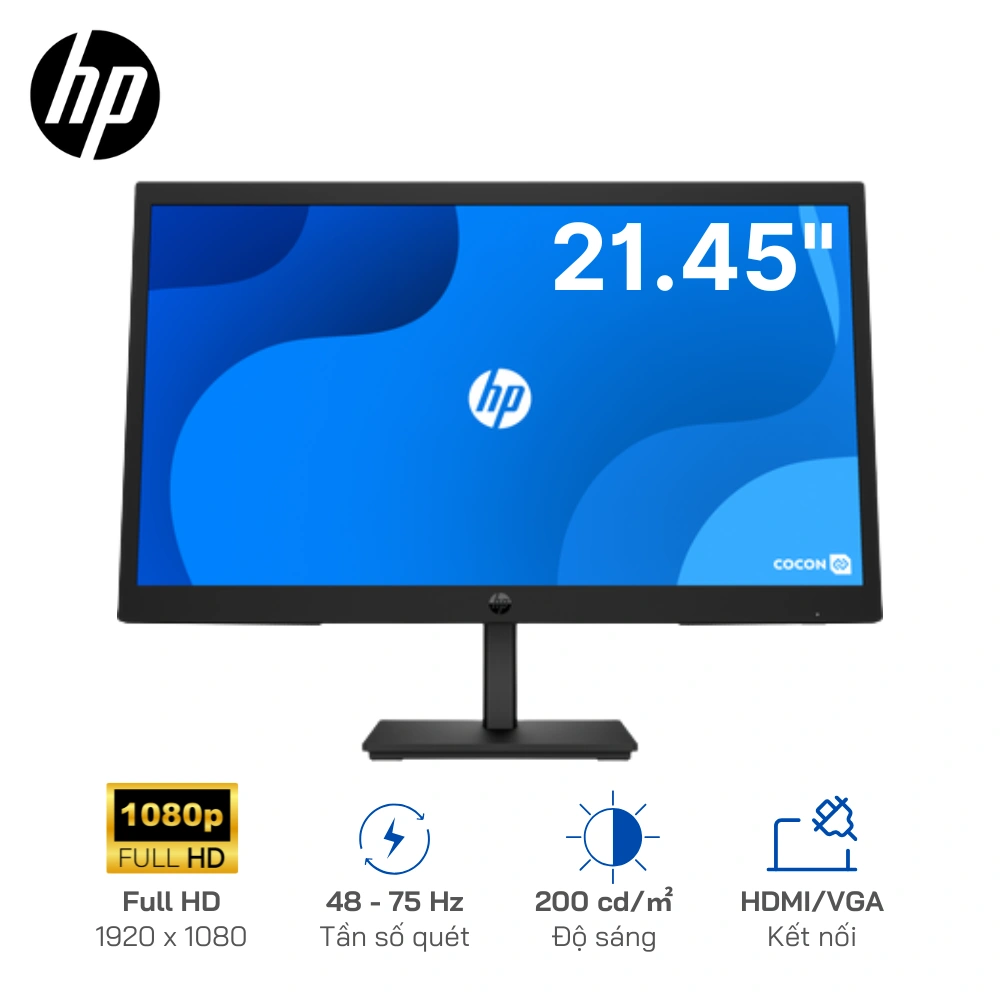 Màn hình HP P22v G5 21.45 inch FHD, Cổng kết nối: VGA, HDMI - 7N909AT