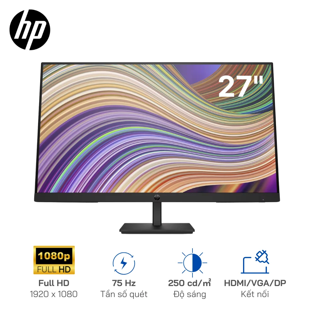 Màn hình HP P27 G5 FHD (64X69AA) - 27-inch - IPS - Cổng kết nối: HDMI 1.4 / DisplayPort 1.2/ VGA