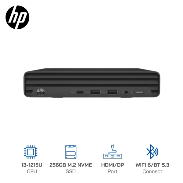 Máy bộ Mini PC HP Pro Mini 260 G9 Core i3-1215U, Ram 8GB, SSD 256GB, Windows 11, Wifi, 73D09PA