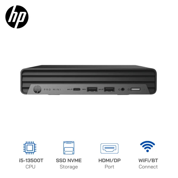 Máy bộ Mini PC HP Pro Mini 400 G9 Core i5-13500T, Ram 16GB, SSD 256GB, Windows 11, Wifi 6, New