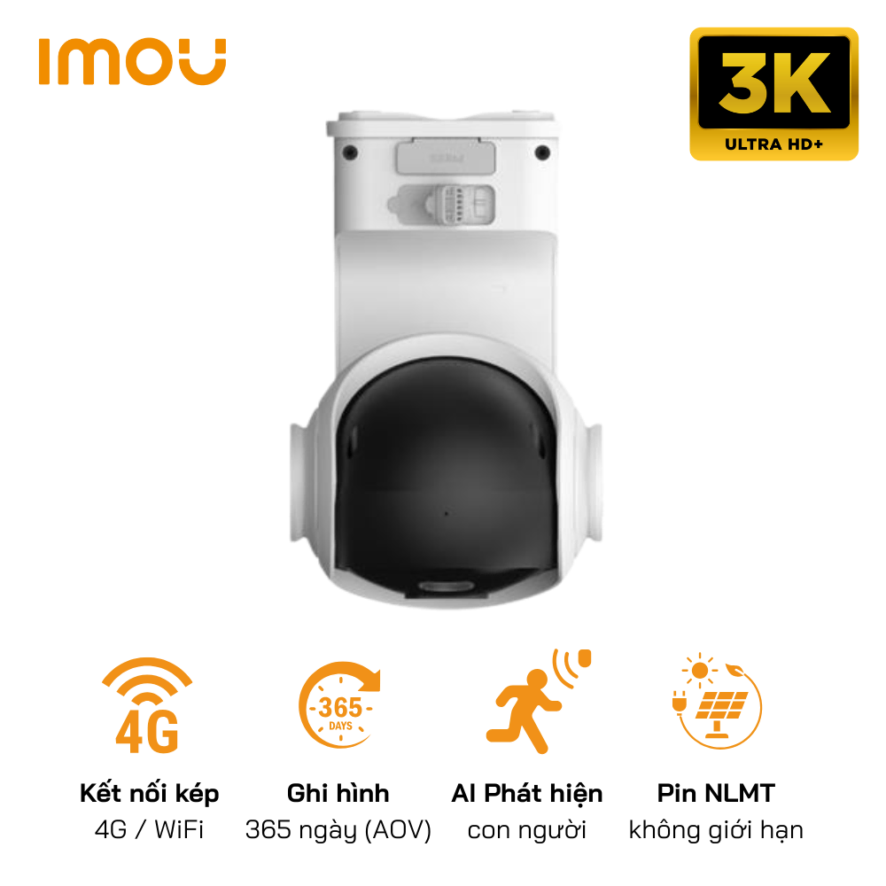Camera IP 360 IMOU AOV PT 5MP IPC-B7ED-5M0TEA WiFi 4G Năng Lượng Mặt Trời