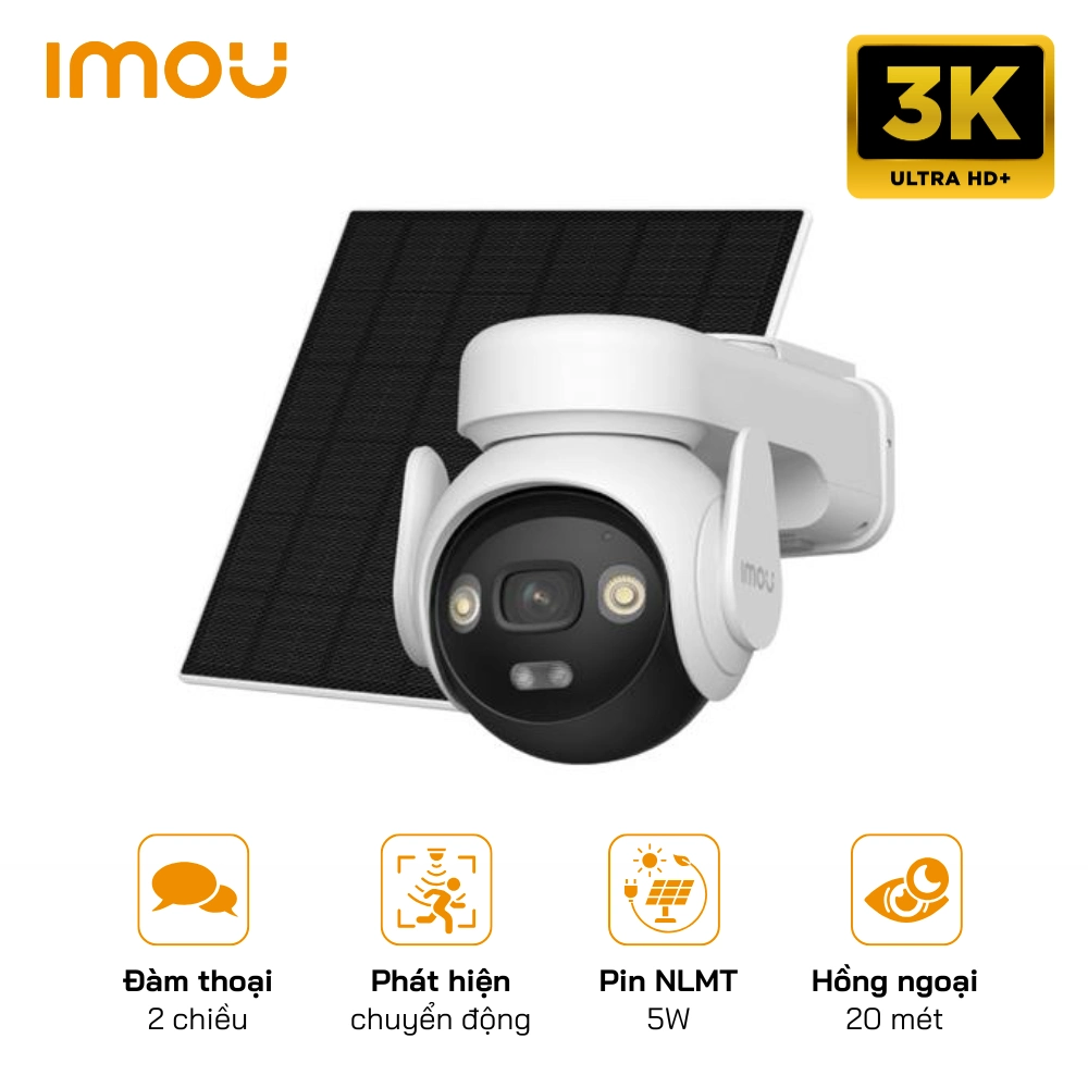 Camera IP 360 IMOU AOV PT 5MP IPC-B7ED-5M0TEA WiFi 4G Năng Lượng Mặt Trời