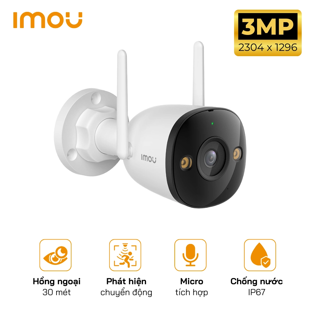 Camera wifi thân cố định ngoài trời Imou IPC-F32P (Bullet 2C)