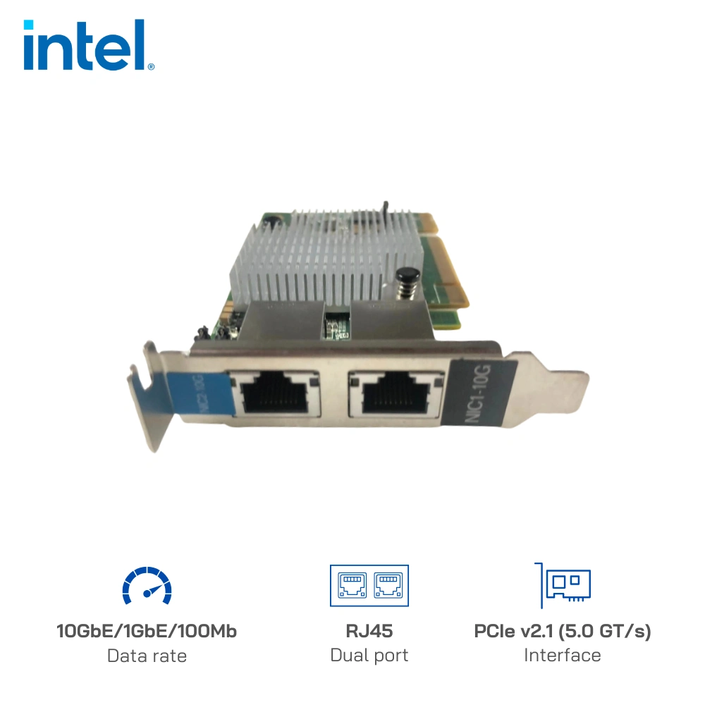 Card mạng Intel X540-AT2 10G PCIe Hỗ trợ 2 cổng RJ45