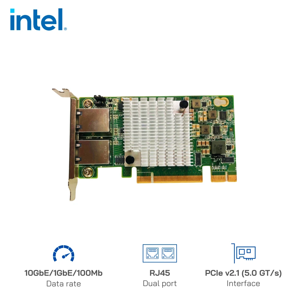 Card mạng Intel X540-AT2 10G PCIe Hỗ trợ 2 cổng RJ45