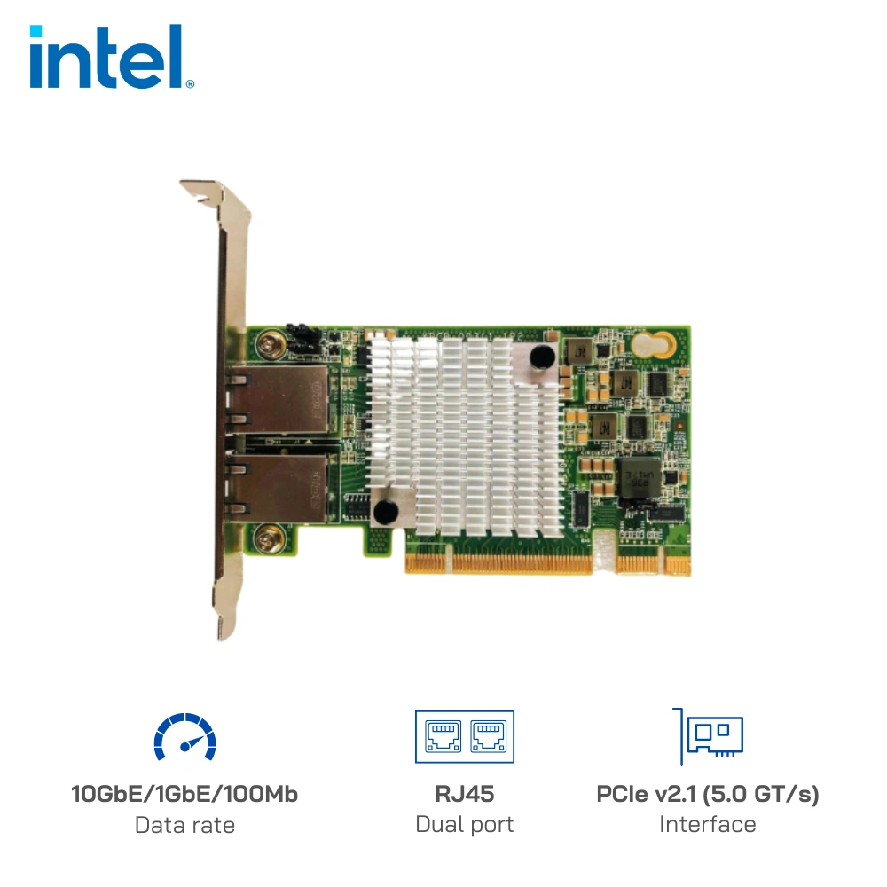 Card mạng Intel X540-AT2 10G PCIe Hỗ trợ 2 cổng RJ45