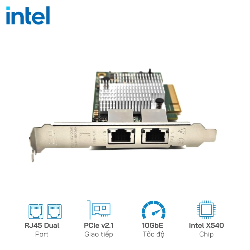 Card Mạng Intel X540-T2 Dual Port 10G BaseT Ethernet Network Adapter