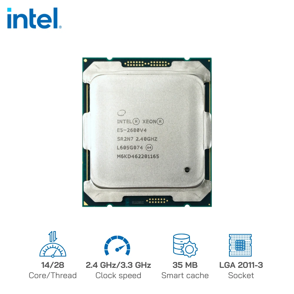 CPU Intel Xeon E5-2680 v4 - 14 nhân, 28 luồng, 35MB Cache - Socket LGA 2011-3