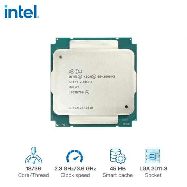 CPU Intel Xeon E5-2696 v3 - 18 nhân, 36 luồng, 45MB Cache - Socket LGA 2011-3