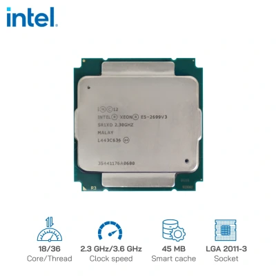 CPU Intel Xeon E5-2699 v3 - 18 nhân, 36 luồng, 45MB Cache - Socket LGA 2011-3
