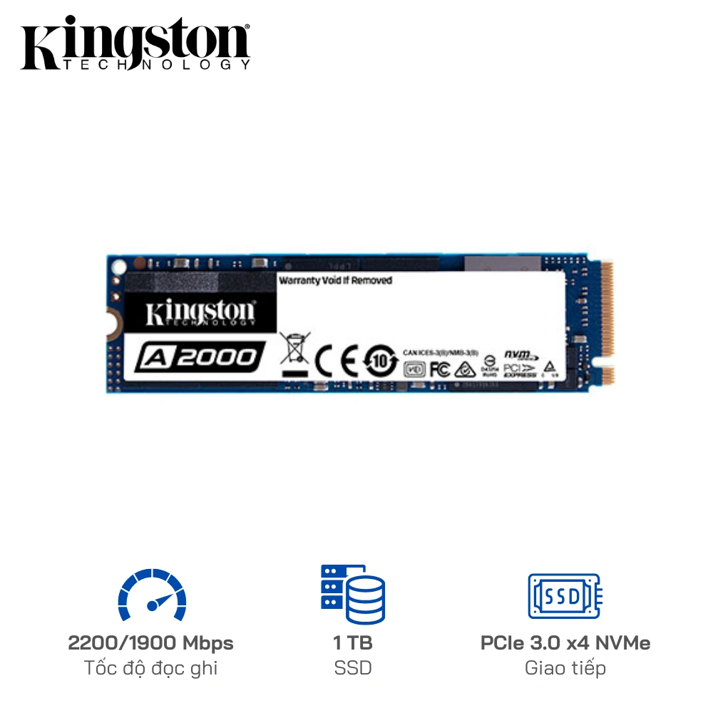 Ổ Cứng SSD Kingston A2000 M.2 PCIe Gen3 x4 NVMe 1TB SA2000M8/1000G