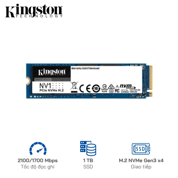 SSD Kingston NV1 M.2 PCIe Gen3 x4 NVMe 1TB SNVS/1000G