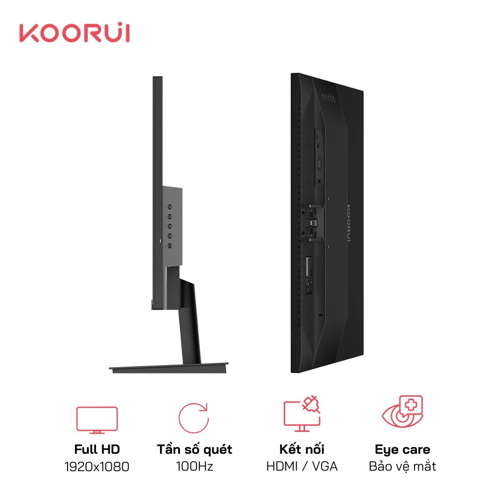 Màn hình FHD Koorui E2212F 22 Inch Tấm nền VA 100Hz 6ms 250nits Kết nối HDMI