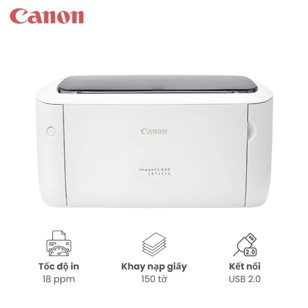 Máy in laser đen trắng CANON LBP6030 / Tốc độ in 18ppm / Kết nối USB 2.0