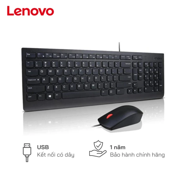Combo bàn phím+chuột có dây KB&Mice Lenovo 4X30L79890 - BH 1 năm