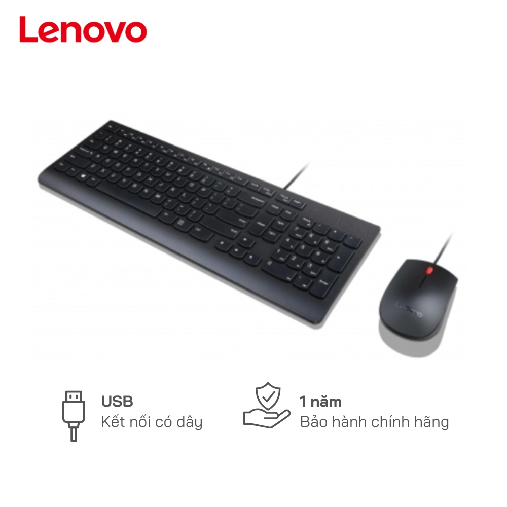 Combo bàn phím+chuột có dây KB&Mice Lenovo 4X30L79890 - BH 1 năm
