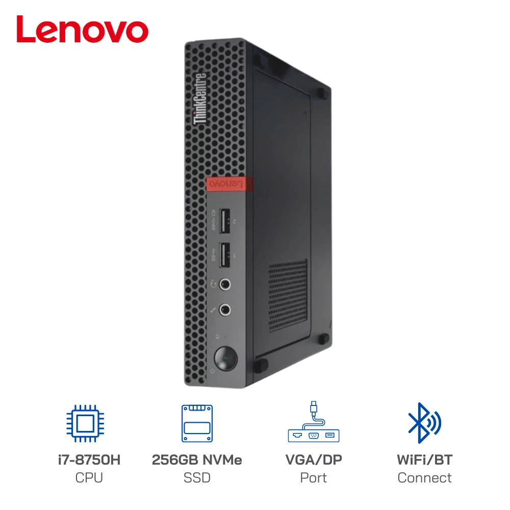 Mini PC ThinkCentre Lenovo M910q Tiny Core i7-8750H, Ram 16GB, SSD 256GB NVME, Wifi / Win 10