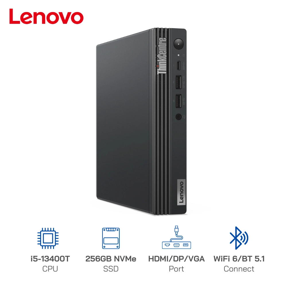 Mini PC Lenovo ThinkCentre M70q Gen 4 Tiny Core i5-13400T, Ram 16GB, SSD 256GB, Wifi 6, Win 10 bản quyền