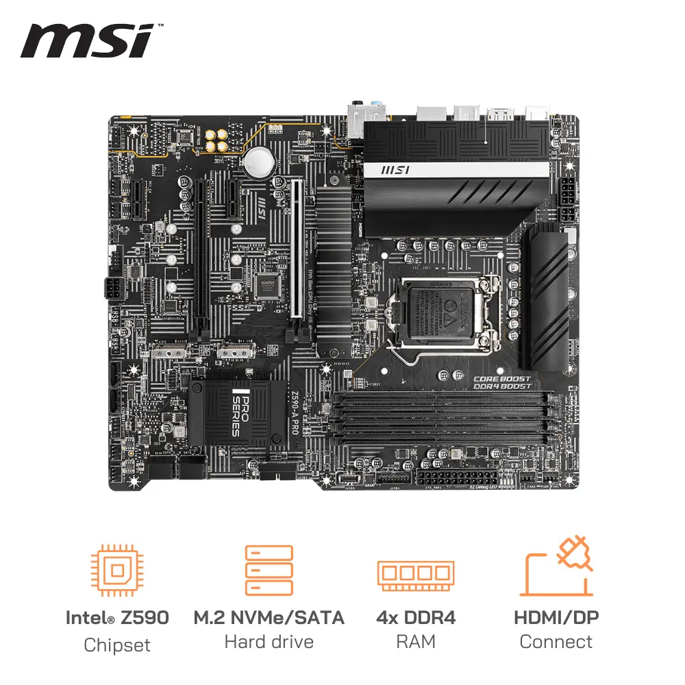 Mainboard MSI Z590-A PRO 4x DDR4 RAM / N.2 NVME / HDMI DisplayPort