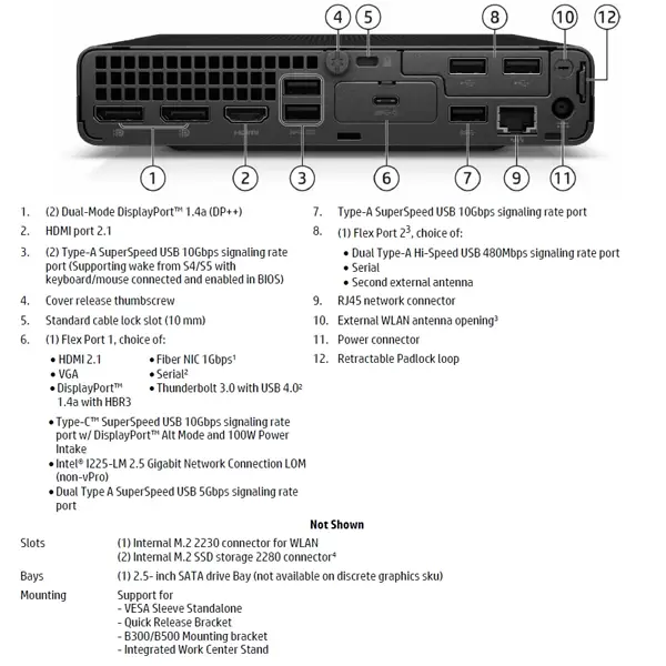 Máy bộ Mini PC HP Elite 600 G9 Core i5-12500T, Ram 16GB, SSD 512GB, Wifi 99%
