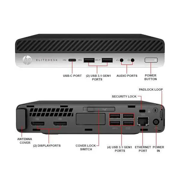 Máy Bộ Mini PC HP EliteDesk 800 G4, Core i7-8700T Kết Nối Wifi