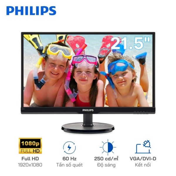Màn hình Philips 21.5 inch 226V6QSB6/74 Full HD 250nits
