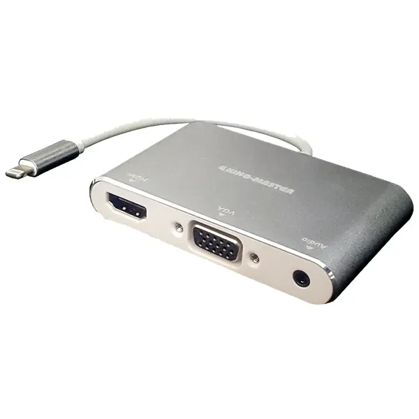 Cáp Lightning -> HDMI + VGA + AUDIO Kingmaster (KY-P002S)