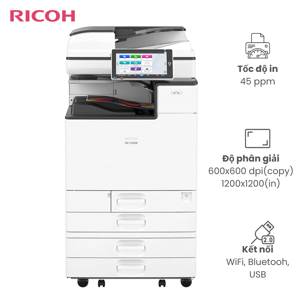 Máy Photocopy Màu Đa Năng RICOH IM C4500 45ppm Kết nối USB/WiFI