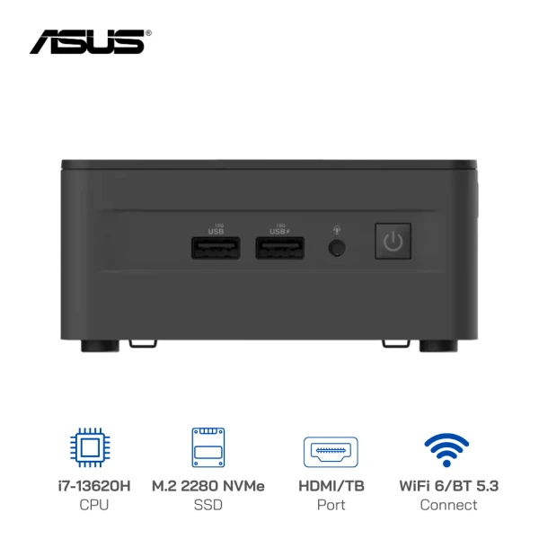 Mini PC ASUS NUC 13 PRO Tall RNUC13ANHH700000I / i7-13620H / 2xDDR4-3200 / 3xNVMe, SATA - Xuất hình: HDMI, Thunderbolt