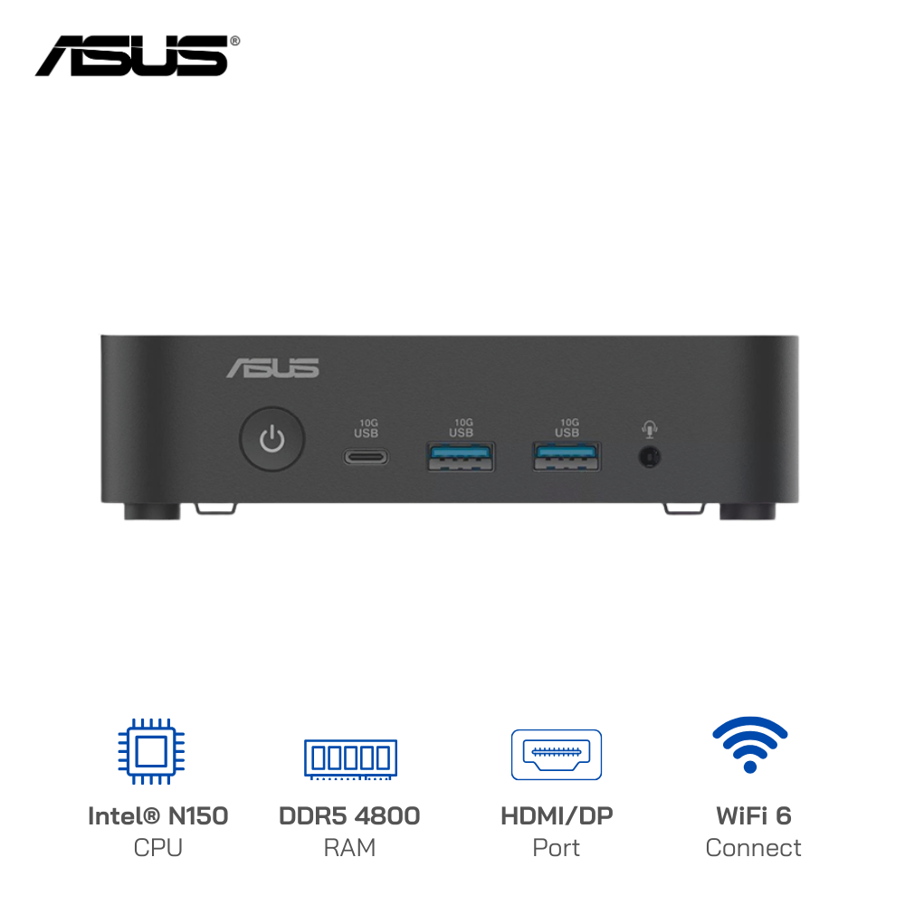 Mini PC Asus NUC 14 Essential RNUC14MNK1500000 Intel® N150 (1xDDR5-4800/1x M.2 2280 up to PCIe Gen3x4 /WiFi 6/No-OS )