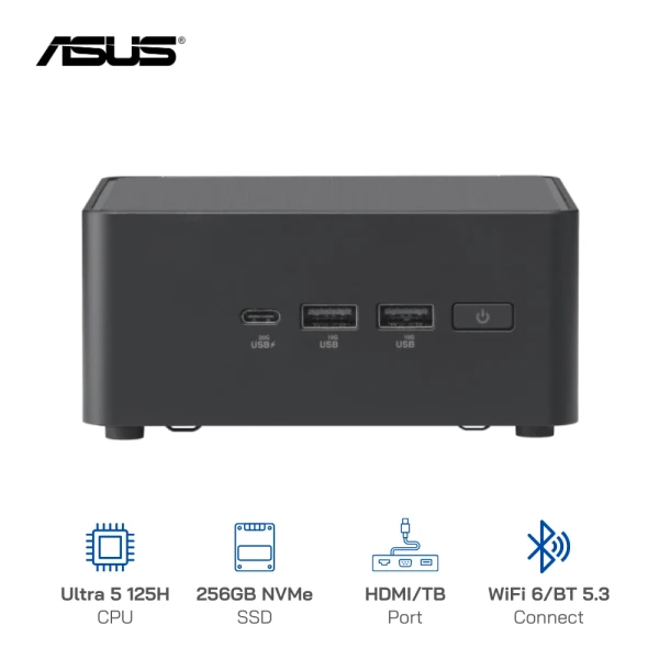 Mini PC Asus NUC 14 PRO Tall RNUC14RVHU500000I/ U5- 125H/ 2xNVMe, SATA/ 2x HDMI 2.1/2x DP 1.4a/ VESA MOUNT