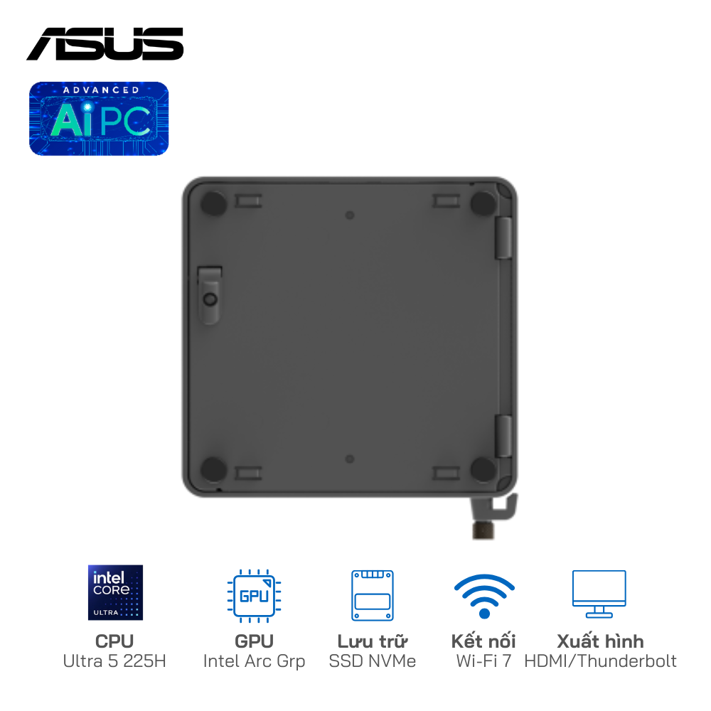 Asus NUC 15 Pro Tall RNUC15CRHU500000I U5-225H/SSD NVMe/WiFi 7/Kết nối 4 màn hình 4K (Barebone)