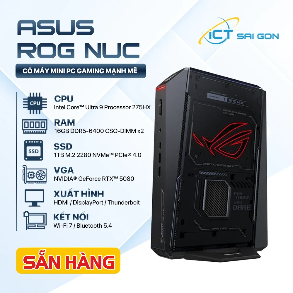 Mini PC Asus ROG NUC 2025 RNUC15JNK9X289A0 Core™ Ultra 9 275HX / 16GB DDR5-6400 / 1TB M.2 2280 / Wi-Fi 7