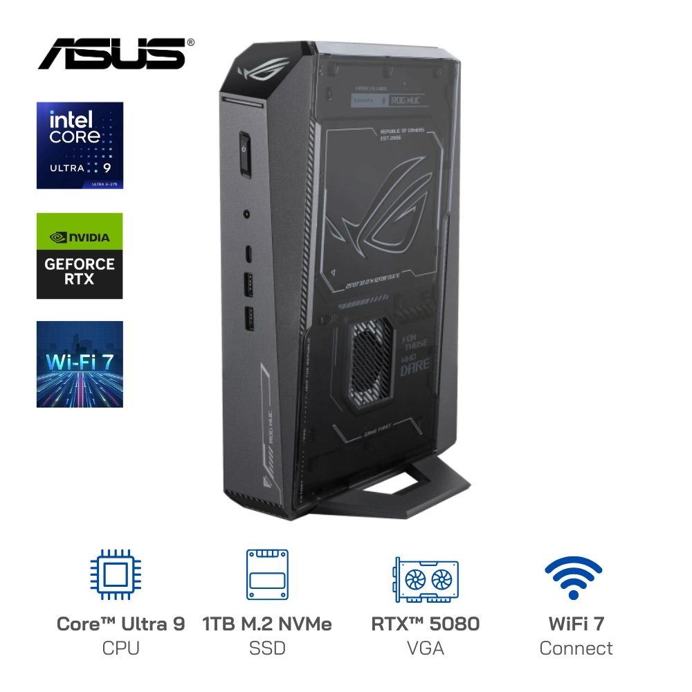 Mini PC Asus ROG NUC 2025 RNUC15JNK9X289A0 Core™ Ultra 9 275HX / 16GB DDR5-6400 / 1TB M.2 2280 / Wi-Fi 7