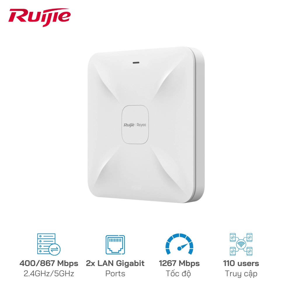 Bộ phát Wifi RUIJIE REYEE RG-RAP2200(E) ốp trần hoặc gắn tường
