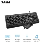 Bàn phím + Chuột Sama MK160, Kết nối USB, màu đen, chống nước, Dây cáp 1,5m