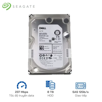 Ô cứng Seagate Dell 8TB 7200 RPM 12Gbps SED 3.5-Inch Serial Attached SAS Hard Drive (hot-swap tray included)