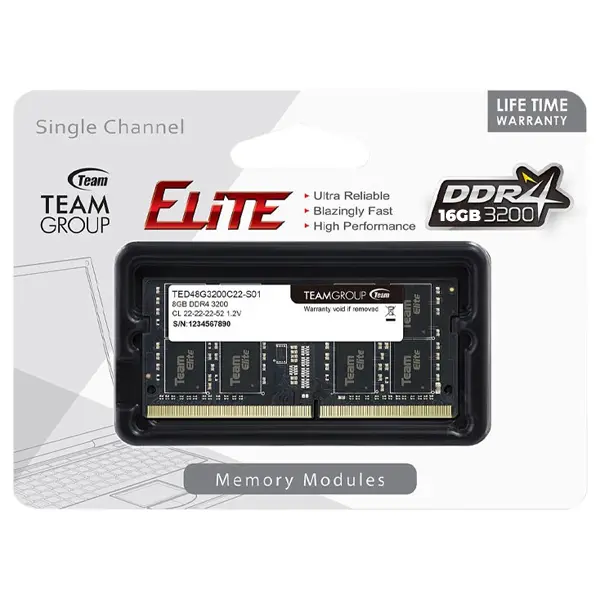 Ram laptop TeamGroup Elite 16GB DDR4 bus 3200Mhz