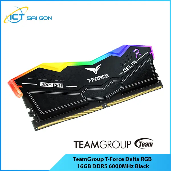Ram desktop TeamGroup T-Force Delta RGB 16GB DDR4 3600MHz Black/White