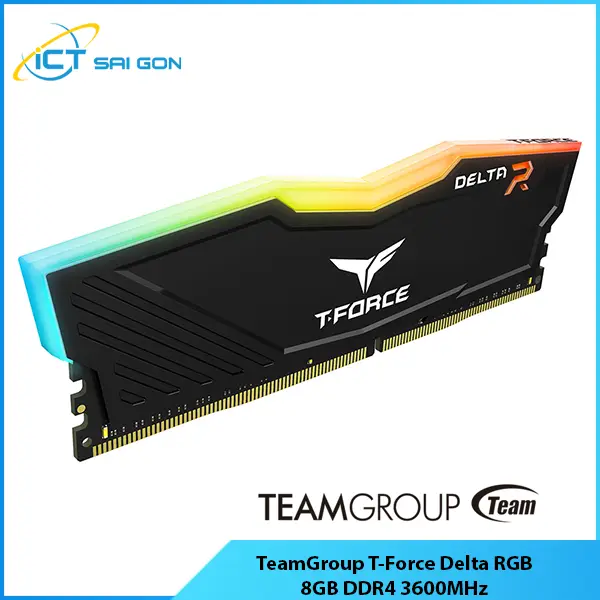 Ram desktop TeamGroup T-Force Delta RGB 8GB DDR4 3600MHz Black/White