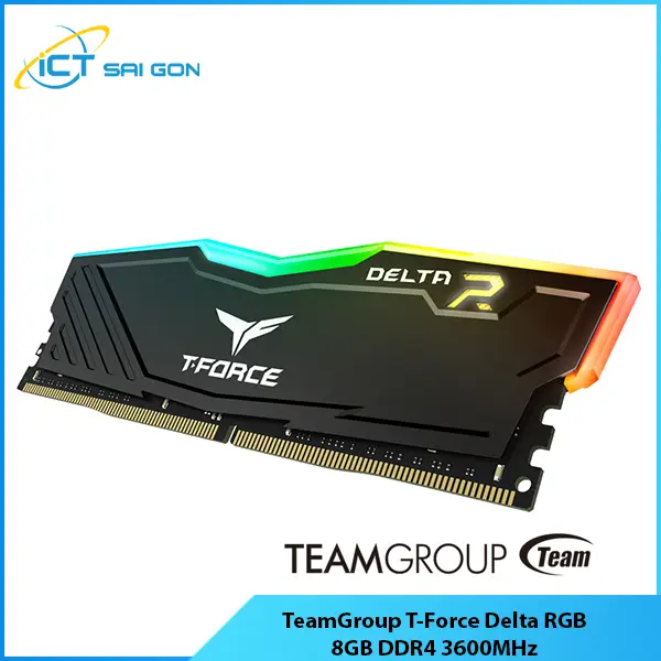 Ram desktop TeamGroup T-Force Delta RGB 8GB DDR4 3600MHz Black/White