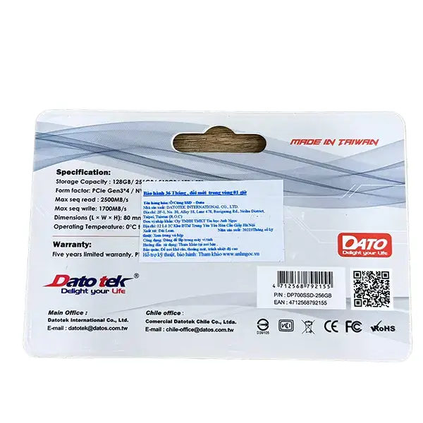 Ổ cứng SSD Dato 256GB DP700 M2 PCIe NVME
