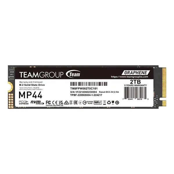 Ổ cứng SSD TeamGroup 2TB MP44  PCIe Gen4 x 4 NVME - Tốc độ 7000/6400 MB
