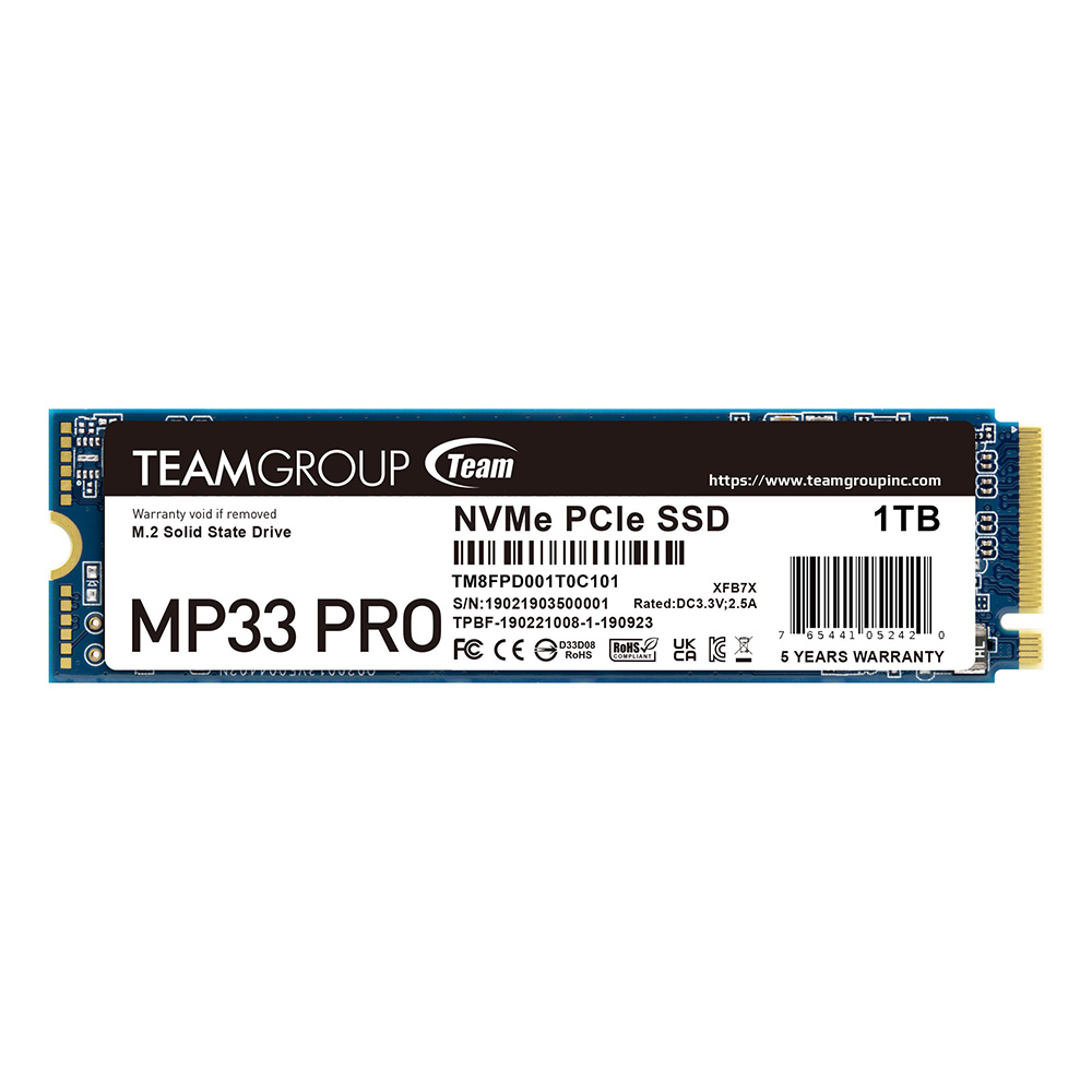 Ổ cứng SSD TeamGroup 1TB MP33 Pro PCIe Gen3 x 4 (3,500 MB/s - 3000 MB/s)
