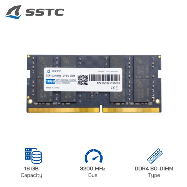 Ram Laptop SSTC 16GB DDR4 SO-DIMM 3200MHz-1.2V (Thương hiệu Mỹ)