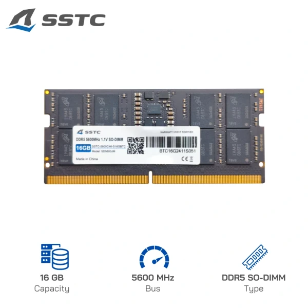 RAM Laptop SSTC 16GB DDR5 SO-DIMM 5600MHz-1.1V Chính hãng